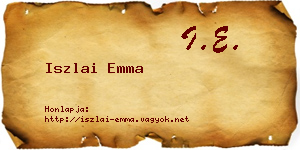 Iszlai Emma névjegykártya