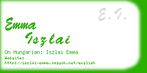 emma iszlai business card